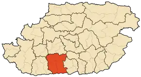 Localizarea districtului în cadrul provinciei