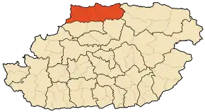 Localizarea districtului în cadrul provinciei