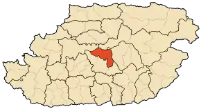 Localizarea districtului în cadrul provinciei