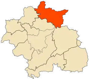 Localizarea comunei în cadrul provinciei