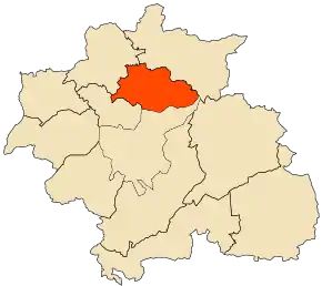 Localizarea comunei în cadrul provinciei