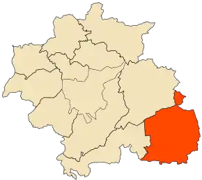 Localizarea comunei în cadrul provinciei