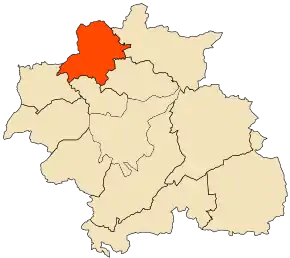 Localizarea comunei în cadrul provinciei