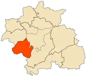 Localizarea comunei în cadrul provinciei