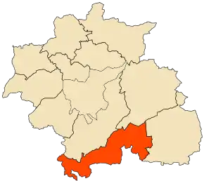 Localizarea comunei în cadrul provinciei