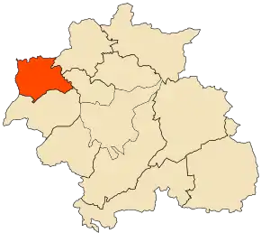 Localizarea comunei în cadrul provinciei