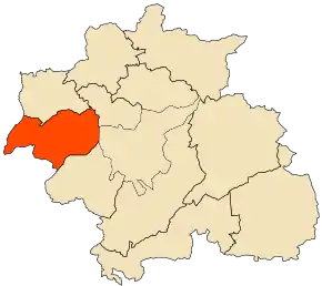 Localizarea comunei în cadrul provinciei