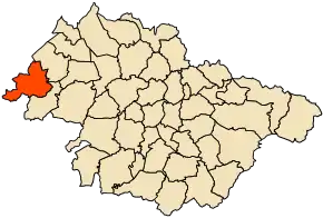 Localizarea comunei în cadrul provinciei