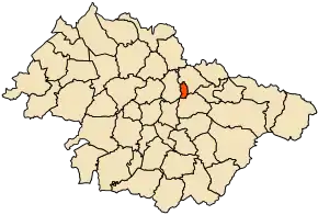 Localizarea comunei în cadrul provinciei