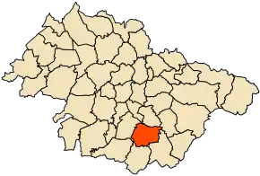 Localizarea comunei în cadrul provinciei