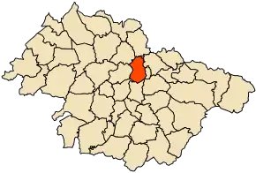 Localizarea comunei în cadrul provinciei