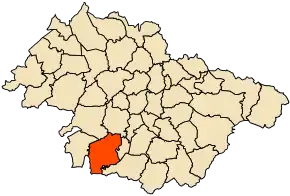 Localizarea comunei în cadrul provinciei