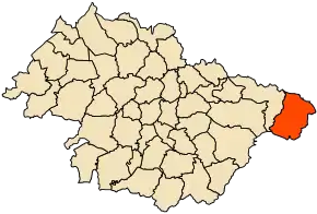 Localizarea comunei în cadrul provinciei