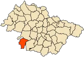 Localizarea comunei în cadrul provinciei