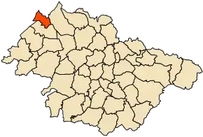 Localizarea comunei în cadrul provinciei