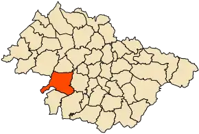 Localizarea comunei în cadrul provinciei