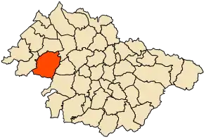 Localizarea comunei în cadrul provinciei