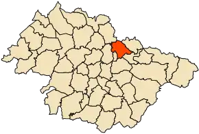 Localizarea comunei în cadrul provinciei