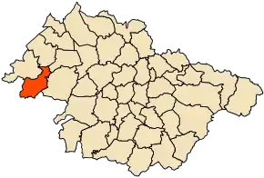 Localizarea comunei în cadrul provinciei