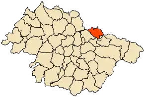 Localizarea comunei în cadrul provinciei