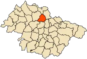 Localizarea comunei în cadrul provinciei