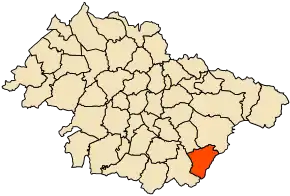 Localizarea comunei în cadrul provinciei