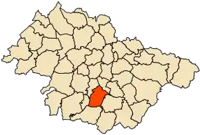 Localizarea comunei în cadrul provinciei