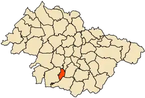 Localizarea comunei în cadrul provinciei