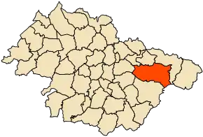 Localizarea comunei în cadrul provinciei