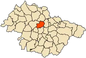 Localizarea comunei în cadrul provinciei