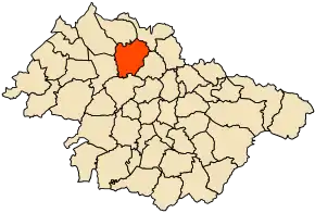 Localizarea comunei în cadrul provinciei