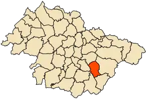 Localizarea comunei în cadrul provinciei