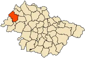 Localizarea comunei în cadrul provinciei