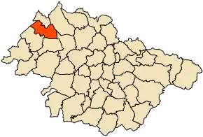 Localizarea comunei în cadrul provinciei