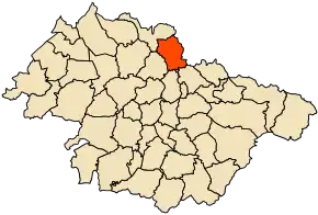 Localizarea comunei în cadrul provinciei