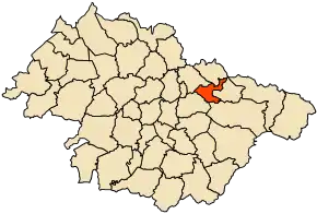 Localizarea comunei în cadrul provinciei