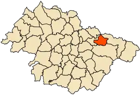 Localizarea comunei în cadrul provinciei