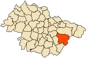 Localizarea comunei în cadrul provinciei