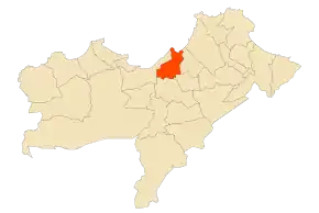 Localizarea comunei în cadrul provinciei