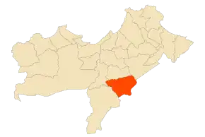 Localizarea comunei în cadrul provinciei