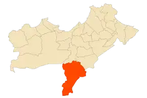 Localizarea comunei în cadrul provinciei