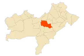 Localizarea comunei în cadrul provinciei