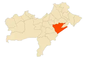 Localizarea comunei în cadrul provinciei