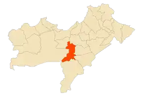 Localizarea comunei în cadrul provinciei