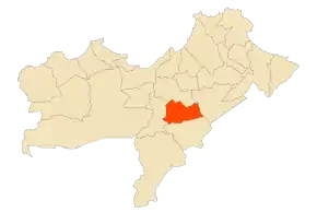 Localizarea comunei în cadrul provinciei