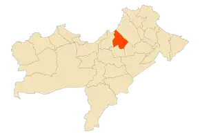 Localizarea comunei în cadrul provinciei