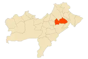 Localizarea comunei în cadrul provinciei
