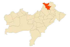 Localizarea comunei în cadrul provinciei