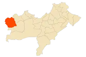 Localizarea comunei în cadrul provinciei