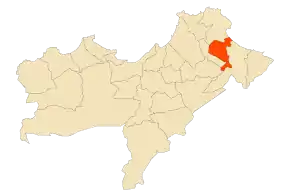 Localizarea comunei în cadrul provinciei